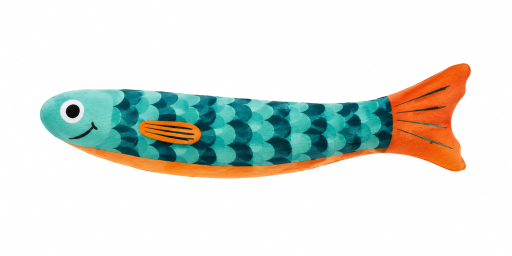 Interactive Plush Fish Cat Toy with Colorful Scales, Soft Fabric and Fun Play Design