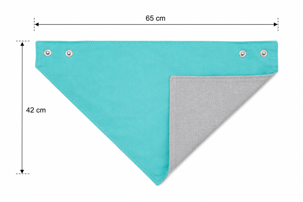 Reversible Baby Bib with Snap Buttons, Soft Gray Backing and Adjustable Fit