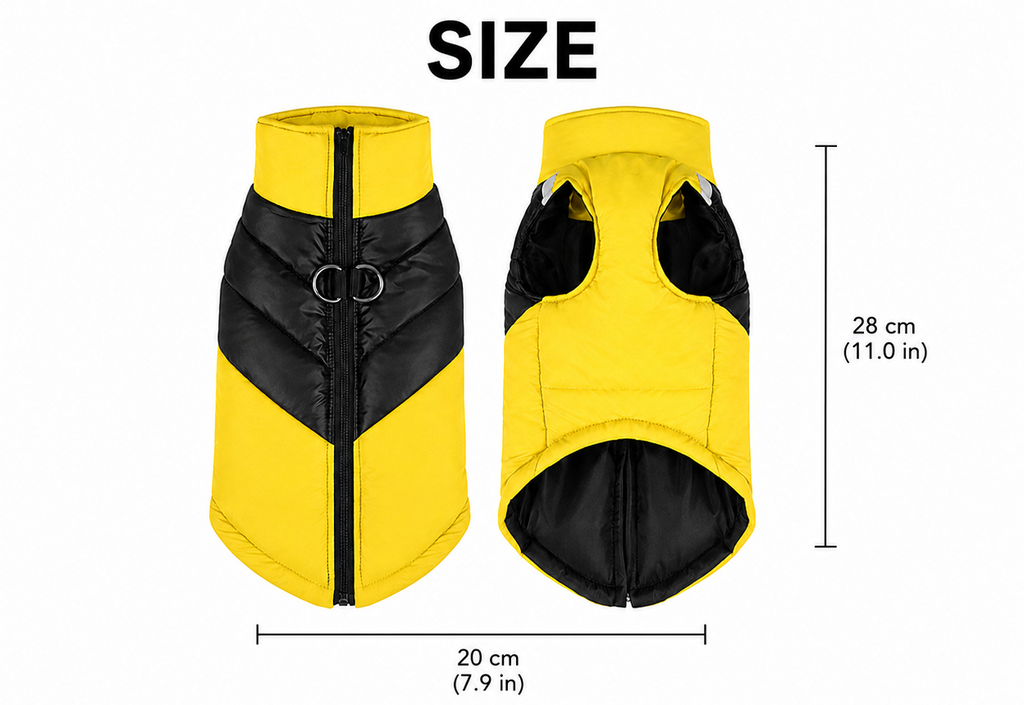 Padded Dog Vest Jacket with Front Zipper, D-Ring and Warm Quilted Design